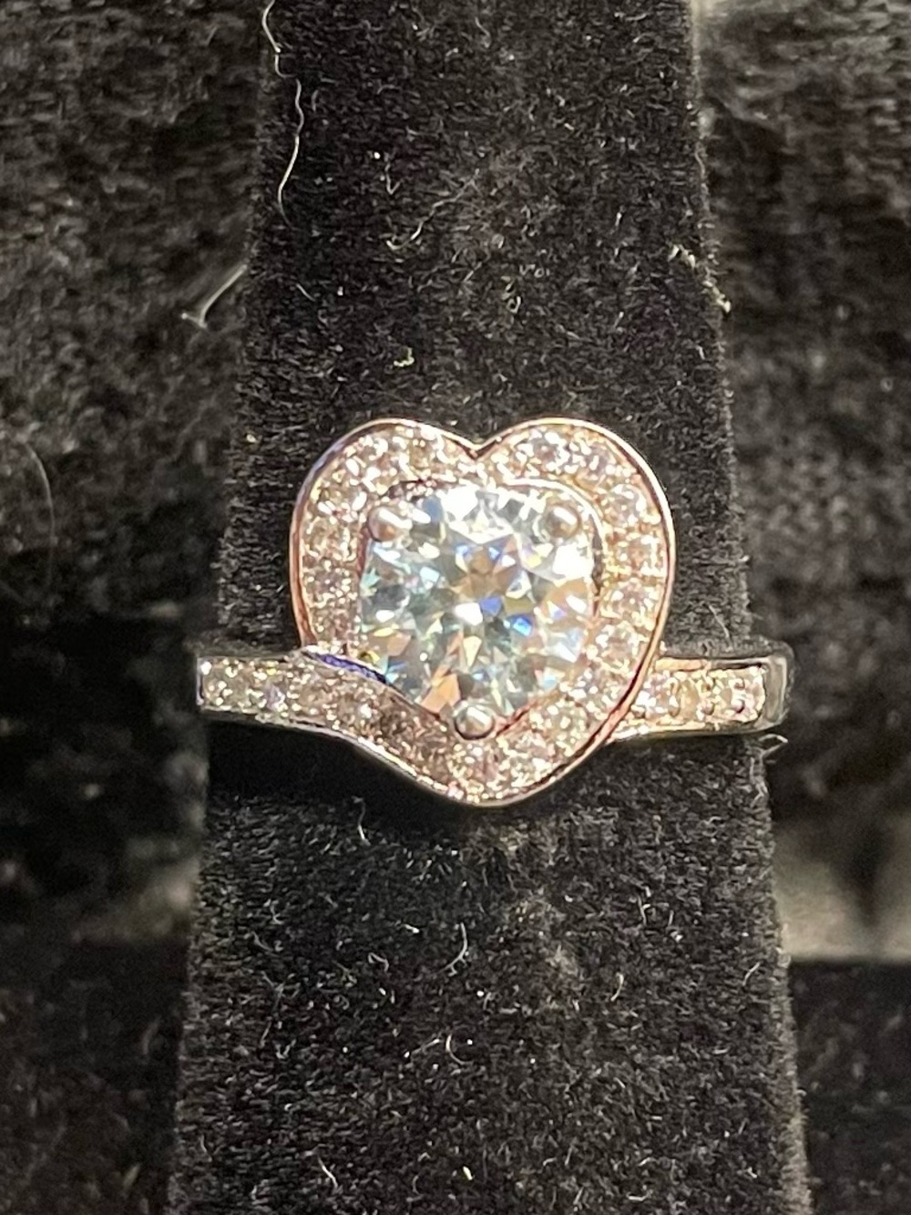 Beautiful Certified 2.70 Ct Heart Cut Sky Blue Moissanite Diamond Halo Ring